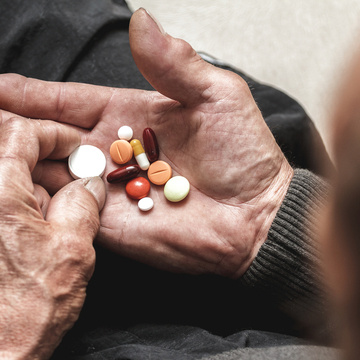 Hand holding medicine